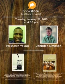 Bookstore event poster.